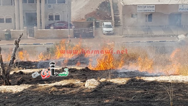 كفر قاسم -فيديو:اندلاع حريق في منتزة عبد الكريم قاسم وطواقم الاطفاء تسيطر على الحريق